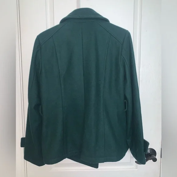 Giacca Women’s Dark Green Wool Winter Pea Coat - Medium - Picture 3 of 11